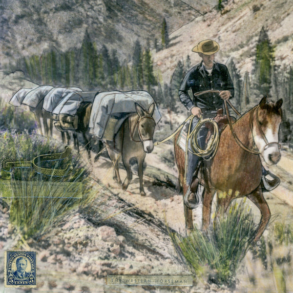 Mule Pack Train, 18" x 12" Framed