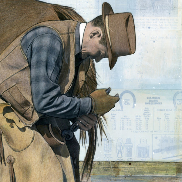 Pistol Packin' Farrier, 18" x 12" Framed