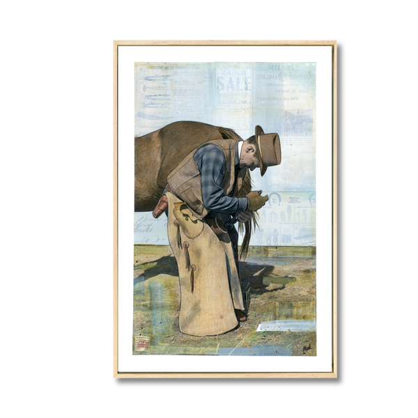 Pistol Packin' Farrier, 18" x 12" Framed