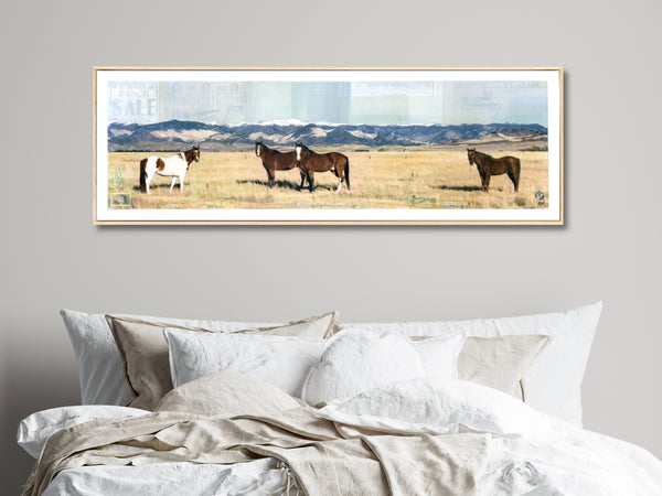 Wild on the Ranch, 12" x 36" Framed