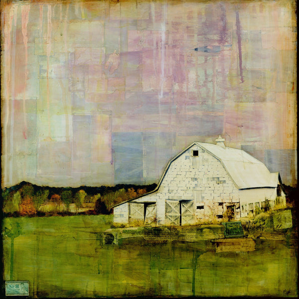 White Barn, 20" x 20" - J.C. Spock